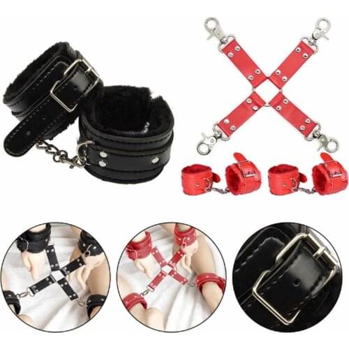 Bdsm Bondage Buckle Female Erotic Anti-back Cross Handcuffs Shackles Ankle Cuff Restraint for Couple Flirt Sex Products