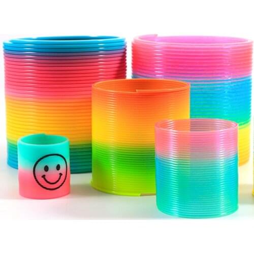 Rainbow Antistress Spring Coil Toys Plastic Folding Sport Game Child Funny Fashion Educational fidget toys Gift for Children toy