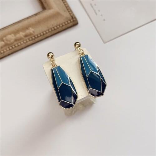 Drops Of Glaze Blue Irregular Earrings Temperament Restoring Ancient Ways Is Contracted Fashion Women Jewelry Gift Accessories