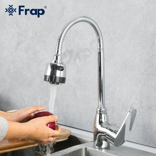 Frap Kitchen Fauce 360 Degree Rotation Cold & Hot Water Kitchen Sink Mixer Faucet Single Handle Taps Y40201
