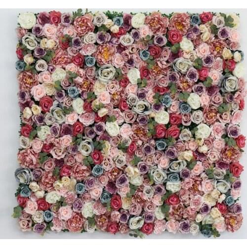 Wedding Decor 3D Artificial Flower Wall Silk Rose Flower Backdrop Decoration Panel Home Decor Roses Artificial Flowers