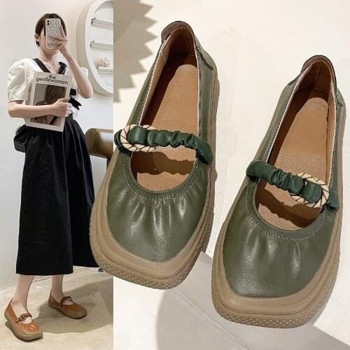 Fashion Square Head Shallow Mouth Ladies Single Shoes Spring And Summer New Comfortable Flat Casual Shoes