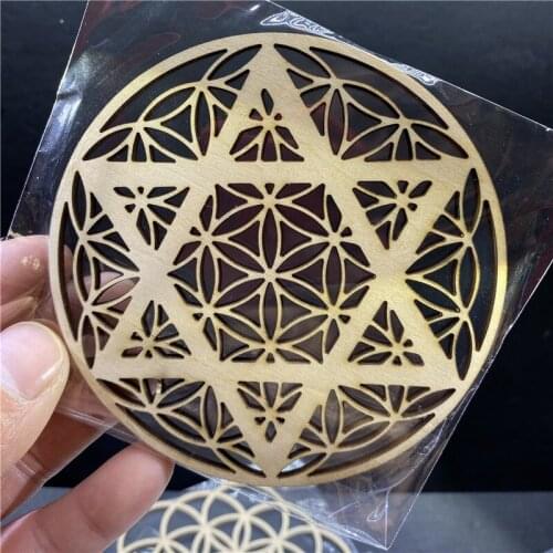 10CM Natural Crystal Seven Star Array Wood Plate Chips Chakra Home decor Gift