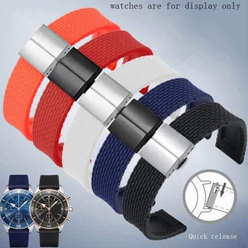 Yopo Soft silicone watchband 18 20 22 24mm black white red orange with butterfly buckle strap for man and women sport bracelet