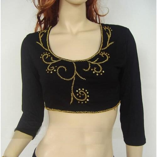 Women Belly Dance Costume Sequins Beads Bra Top Vest Blouse 9 Colors