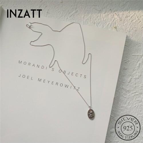 INZATT Vintage Guardian Angel Baby Bead Chain Pendant Necklace Charm 925 Sterling Silver Fine Jewelry For Women Engagement Party