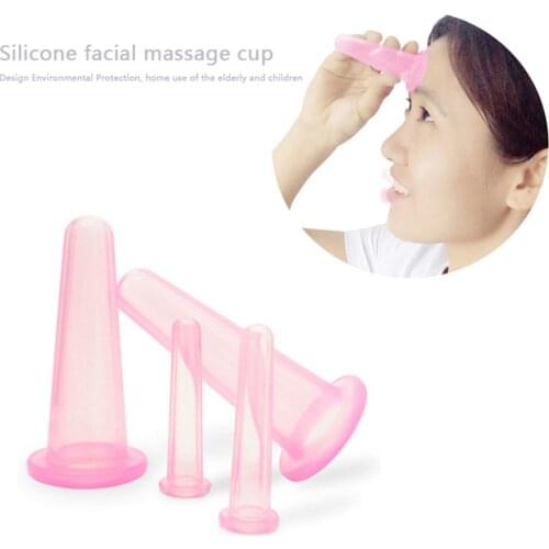 1/2/4pcs Manual Suction Cups Cupping Therapy Kit Facial Body Relaxation Silicone Cupping Suction Can Vacuum Face Massage Cup
