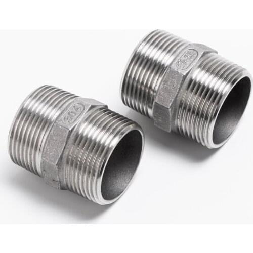 1/4" to 1-1/4" BSPT Male Thread Hex Nipple Stainless Steel Pipe Joint 304 Pipe Fittings For Homebrew 2PCS/3PCS/5PCS Per Lot