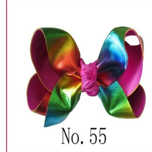 50 BLESSING Good Girl 4.5 Inch Spangle ABC Hair Bow Clip Flash Wholesale