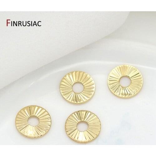 Supplies For Jewelry Wholesale 14k Gold Plated Round Charm Connectors Accessories For Jewellery Making