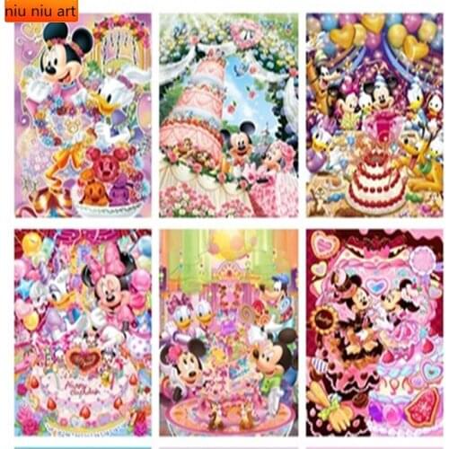 DIY 5D Square&round Full Diamond Disney Cartoon Mickey 5d Diy Diamond Painting Cross Stitch Diamonds Embroidery Home Decoration