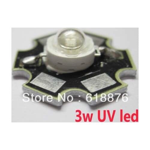 Freeshipping! 5pcs 3W High Power UV LED395-400nm Ultra Voilet led 3.2-3.8V 700mA 12-14Lm led bead