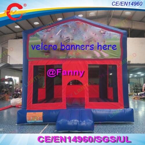 Free air ship to door, 4x4m commercial grade pvc bounce house inflatable bouncer,inflatable bouncy castle with changeable banner