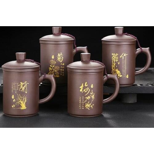 Yixing Handmade Purple Clay Pu'er Tea Cup with Filter Office Water Cups Gift Tea separation Travel Tea Set Drinkware Supplies