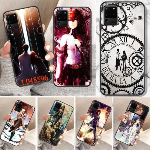 Steins Gate Anime Phone case For Samsung Galaxy Note 4 8 9 10 20 S8 S9 S10 S10E S20 Plus UITRA Ultra black tpu prime pretty Etui