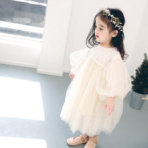 Kids Toddler Infant Baby Girls Dress Party Pageant Dress Lantern Sleeve Embroidery Sundress Ball Gown 0-3Y