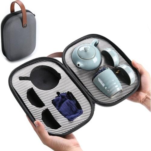 Travel Tea Set Ceramic Kungfu Teapot Tea Set Portable Outdoor Tea Supplies Multiplayer Picnic Wine Cups Painted Porcelain Teapot