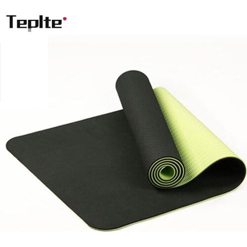 183x61cm Tpe Two-Color Non-Slip Yoga Mat Sports Gym Home Fitness Exercise Workout Tasteless Environmental Mat Good Eesilience
