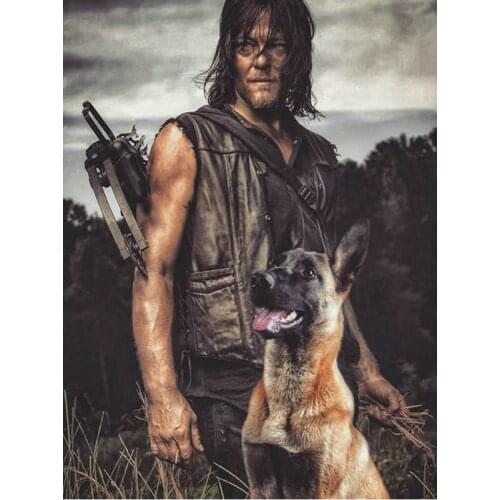 Indian warrior diamond embroidery Photo custom,full square round diamond painting diy mosaic handmade 3d Cross stitch dog images