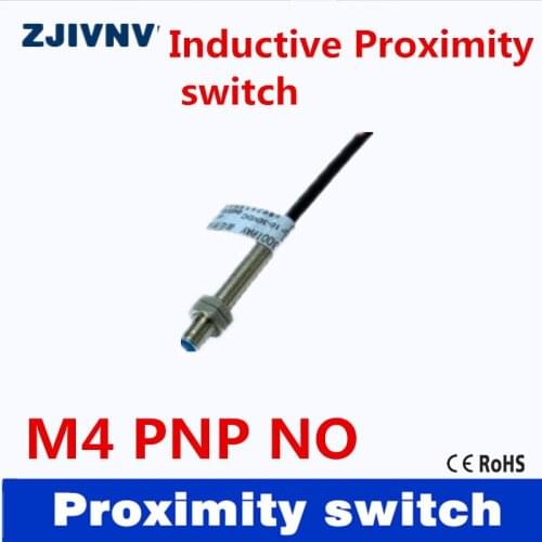 Best quality IP67 DC 3 wires PNP NO inductive proximity switch ,detect distance1mm, Dia 4mm CE approval