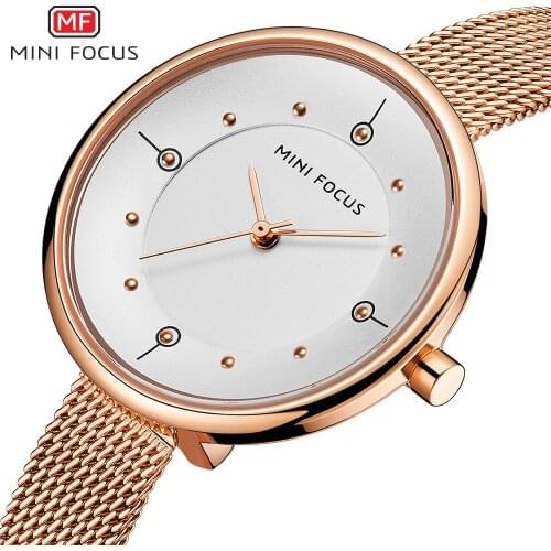 MINIFOCUS Fashion Luxury Watches Women Golden Quartz Watch Womens Rhinestone Dress Wrist Watch Female Clock Ladies Gift For Wife