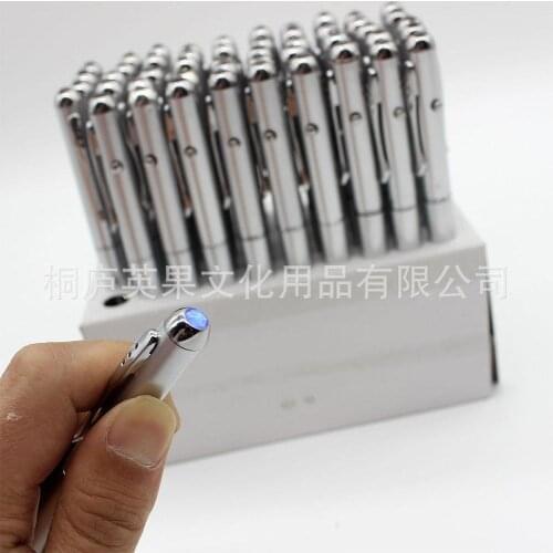 Multi-Purpose Invisible Rotary Ball-Point Pen with LED Light Counterfeit Detector School Office Supplies