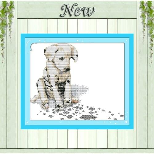 Dalmatians lovely dogs,Pattern Printed on canvas DMC 11CT 14CT Cross Stitch kits,Needlework Set DIY Embroidery,Animal Home Decor