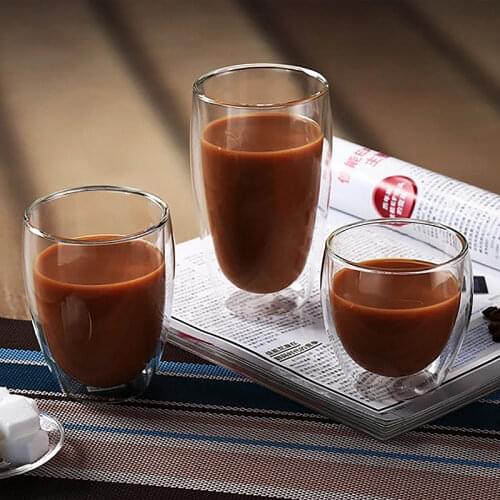 New Heat-resistant Double Wall Glass Cup Beer Espresso Coffee Cup Set Handmade Beer Mug Tea glass Whiskey Glass Cups Drinkware