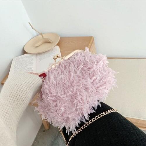 New Vintage Fashion Fringe Shell Lock Women Shoulder Bag Crossbody Bags Chain Tote Womens Handbags Purses