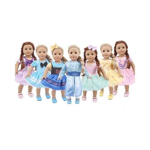 2021 New Pattern Clothes Princess Dress Suit Fit 18 Inch American&43cm Baby New Born Doll Clothes Accessories