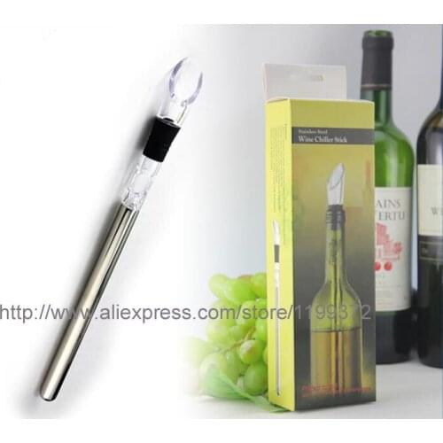 100pcs Wine Bottle Cooling Chill Coolers Ice Cool Freezer Stick Rod and Pourer Stainless Steel Wine chillers Coolers Freezer