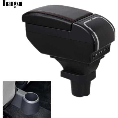 Car Armrest For Volkswagen UP Dual Layer Rotatable Armrest box Central Store Content box with ashtray Cup holder 9USB Interface