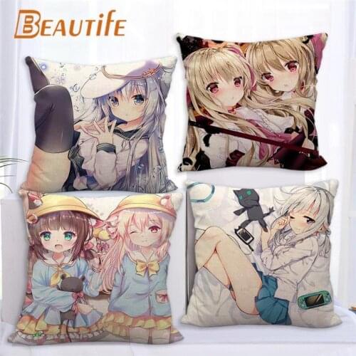 Custom Young Girl Lori Pillowcase Cartoon Wedding Decorative Cotton Linen Pillow Case For Home Pillow Cover 45X45cm One Side