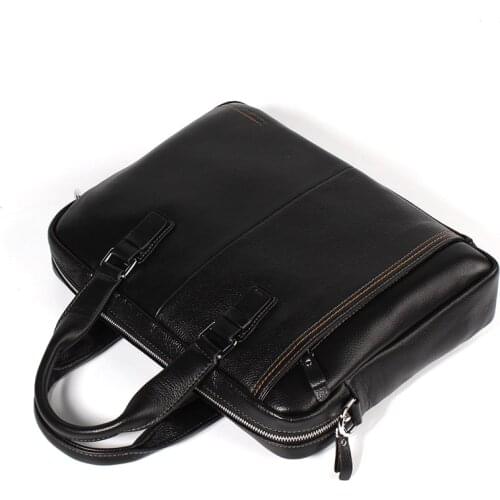 2019 New Luxury Business Mens 100% Cow Genuine Leather Briefcase Male Shoulder Bag Real Natural Leather Tote Computer Handbag