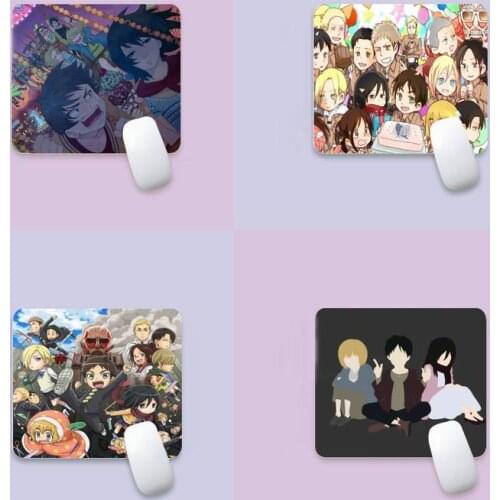 Cartoon Attack On Titan Rubber Mouse Durable Desktop Mousepad edge native rubber special polyethylene table mat non slip