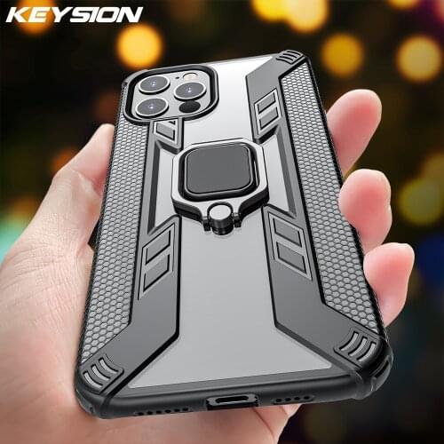 KEYSION Clear Shockproof Case for iPhone 12 Pro Max Transparent Silicone Ring Phone back Cover for iPhone 12 12 Mini 2020 i12