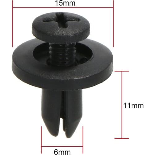 6mm Hole Size 100 Pcs Nylon Fastener Rivet Clips Push Type Retainer Rivet Retainer Trim