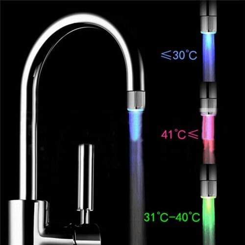 RGB Colorful LED Light Water Glow Faucet Tap Head Cheap Home Bathroom Decoration Stainless Steel