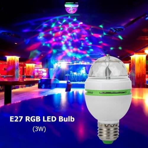 Full Color 3W 6W RGB Led Lamps E27 Rotating Crystal Magic Ball Stage Party DJ Disco Light AC 85-265V 110V 220V Auto