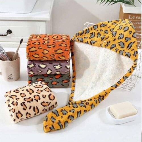 Luxury Colorful Leopard Hair Cap Quick Dry Hair Microfiber Thicken Soft Wrap Women Towel Miraculous Bathroom Spa Hair Turban