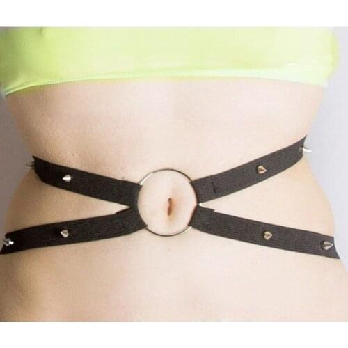 Sexy Lingerie Rivet Cross Waist Body Harness Belly Dance Harajuku Gothic Bondage Harness rave wear cage bra Harness Bra