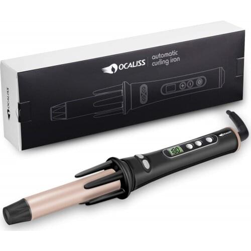 Ocaliss C107 Curling Iron Automatic Hair Curling Wand Hair Curler Auto Wavy Curling iron 1-inch 30s Instant Ceramic Wand and LCD