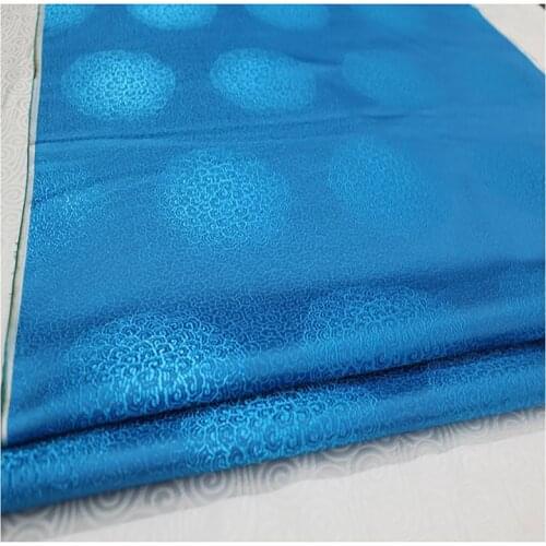 HLQON brocade circle lake blue fabric patchwork felt tissue telas bed sheet cheongsam dress children coat cloth 75cm width