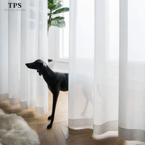 TPS Ultra Soft Nice Touch Feeling White Chiffon Tulle Sheer Curtains for Living Room Home Decoration Modern Solid Voile Kitchen