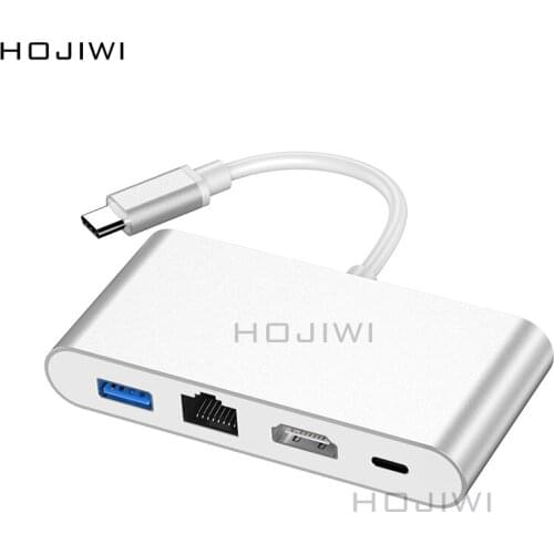 HOJIWI 4 IN 1USB C HUB Type C to Multi USB 3.0 HDMI Adapter Dock 4K Thunderbolt 3TF SD Reader PD for MacBook Pro Huawei Mate