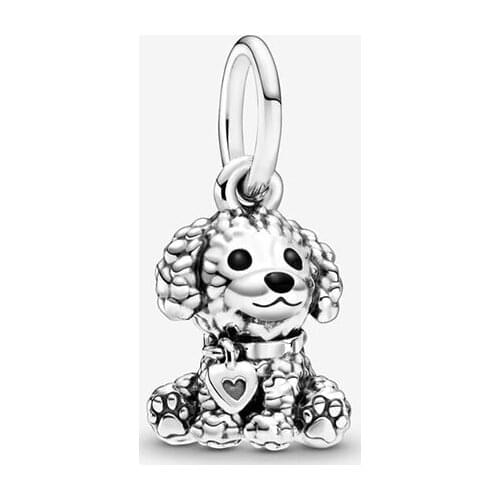 2020 Spring New 925 Sterling Silver Beads Poodle Puppy Dog Dangle Charms fit Original 3mm Bracelets Women DIY Jewelry S2020