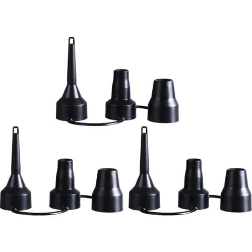 3 Sets Electric Air Pump Air Nozzle Triple Air Nozzle Air Pump Converter Nozzle