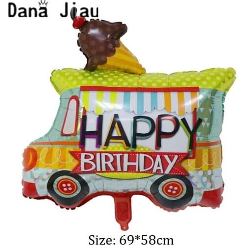 NEW Farm tractor bulldozer Foil balloons Ice cream car helium balloon baby shower boy Birthday party decoration Kids toy Globos