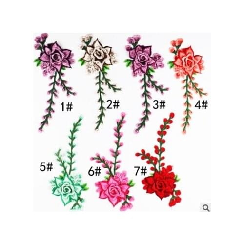 Highend embroidery Threedimensional Cloth Stick Water Soluble Color Flower stickers clothing accessories diy decorative sticker