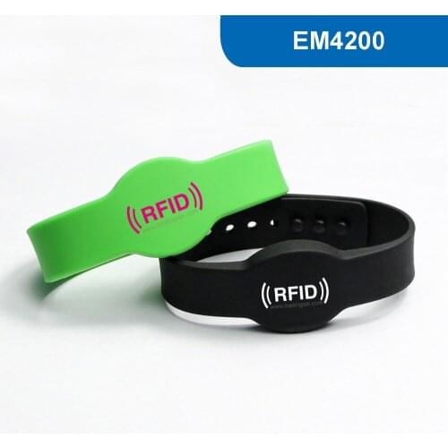 WB04 Silicone RFID Wristband RFID Bracelet Proximity Smart EM Card Frequency 125KHz for Access Control With EM4200 Chip
